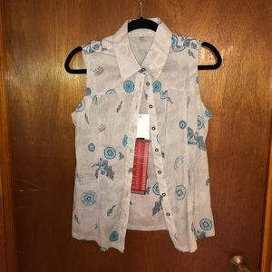 🪐5$ add on! ~ Sleeveless Blouse - Black Mountain(multi)